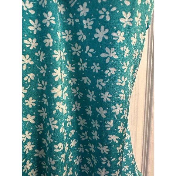 T.H.E Swimwear Women’s Swimsuit Size 14 C Cup, Teal Ruffle One Piece Daisy Print - Picture 2 of 5